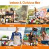 Utensil Caddy Metal Grill Caddy with Paper Towel Holders Utensil Holder	for Outdoor Picnic Barbecue Camping Grilling Tools Storage Organizer Barbecue