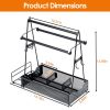 Utensil Caddy Metal Grill Caddy with Paper Towel Holders Utensil Holder	for Outdoor Picnic Barbecue Camping Grilling Tools Storage Organizer Barbecue