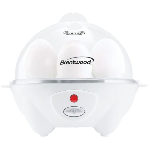 Brentwood Electric 7 Egg Cooker with Auto Shut Off in White