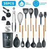 35Pcs Kitchen Cooking Utensils Set Spatula Set Baking Utensil Set Kitchen Accessories Necessities with Holder Egg Whisk Separator Tong Turner Spoons C
