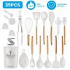 35Pcs Kitchen Cooking Utensils Set Spatula Set Baking Utensil Set Kitchen Accessories Necessities with Holder Egg Whisk Separator Tong Turner Spoons C