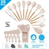 35Pcs Kitchen Cooking Utensils Set Spatula Set Baking Utensil Set Kitchen Accessories Necessities with Holder Egg Whisk Separator Tong Turner Spoons C