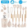 35Pcs Kitchen Cooking Utensils Set Spatula Set Baking Utensil Set Kitchen Accessories Necessities with Holder Egg Whisk Separator Tong Turner Spoons C