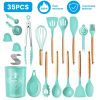 35Pcs Kitchen Cooking Utensils Set Spatula Set Baking Utensil Set Kitchen Accessories Necessities with Holder Egg Whisk Separator Tong Turner Spoons C