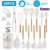 35Pcs Kitchen Cooking Utensils Set Spatula Set Baking Utensil Set Kitchen Accessories Necessities with Holder Egg Whisk Separator Tong Turner Spoons C