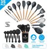 35Pcs Kitchen Cooking Utensils Set Spatula Set Baking Utensil Set Kitchen Accessories Necessities with Holder Egg Whisk Separator Tong Turner Spoons C