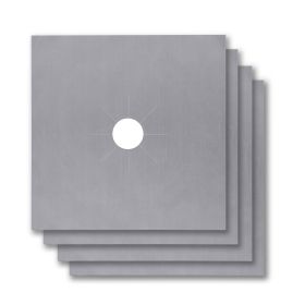 4-Pack Reusable Nonstick Stovetop Burner Protector Liner (Option: HG_BurnerProtectorCover(Silver)_GPCT1203)